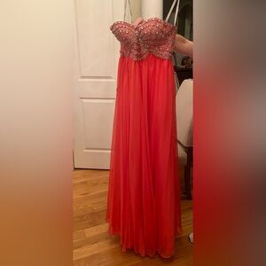 Hot pink prom dress